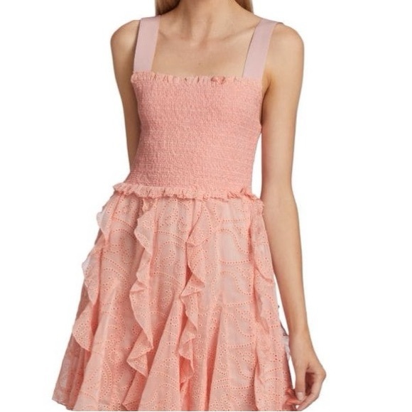 Alice + Olivia Jocelyn Smocked Mini Dress NWT - Picture 4 of 12